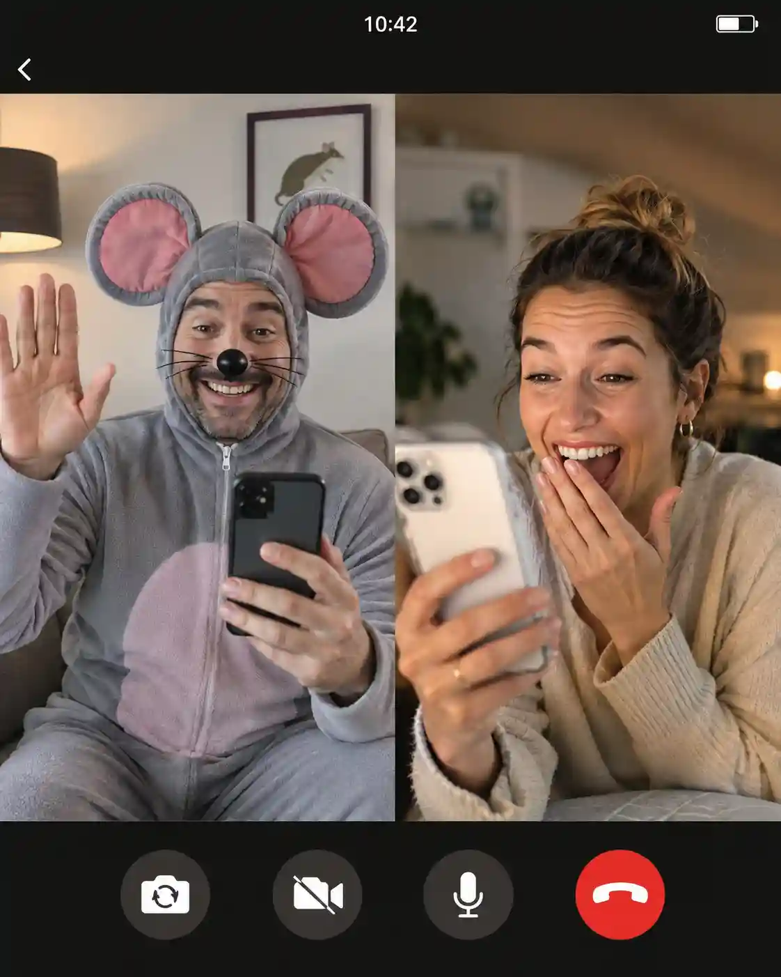 Deux personnes en conversation sur un cam tchat en ligne